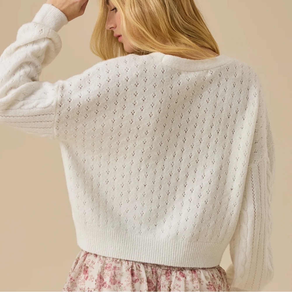Alart’d State Regina Rose Cardigan - Ivory - Picture 4 of 4